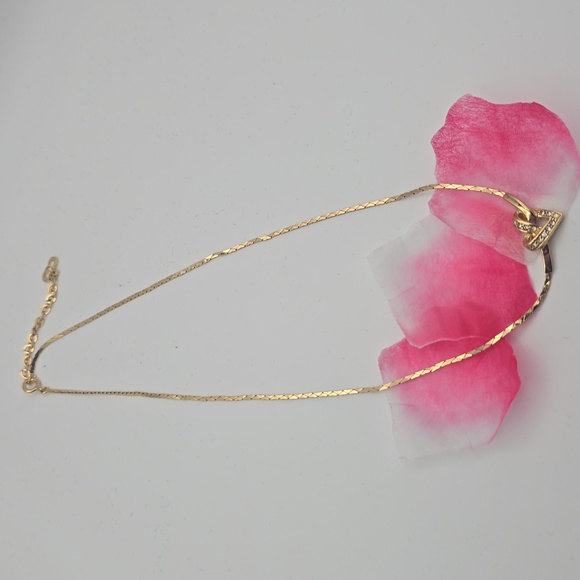 Christian Dior Heart Silver Rhinestones Gold Plated Pendant Necklace (EUC)✨️🖤✨️ - Picture 5 of 10